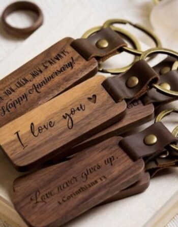Engraved Wooden Car Keychains
