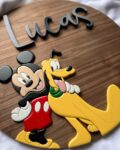 3D Mickey & Pluto Nursery Name Plaque