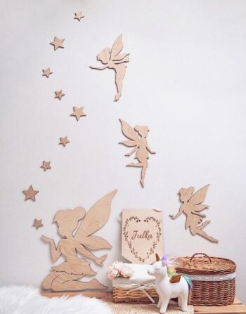 Wooden Fairy Wall Decor Set