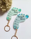 Personalised Epoxy Baby Footprint Keychain