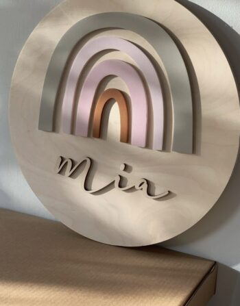 Personalized Wooden Rainbow Name Plaque