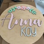 Floral Personalized Wooden Name Sign