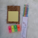 Personalised Note Holder & Engraved Pencils Set